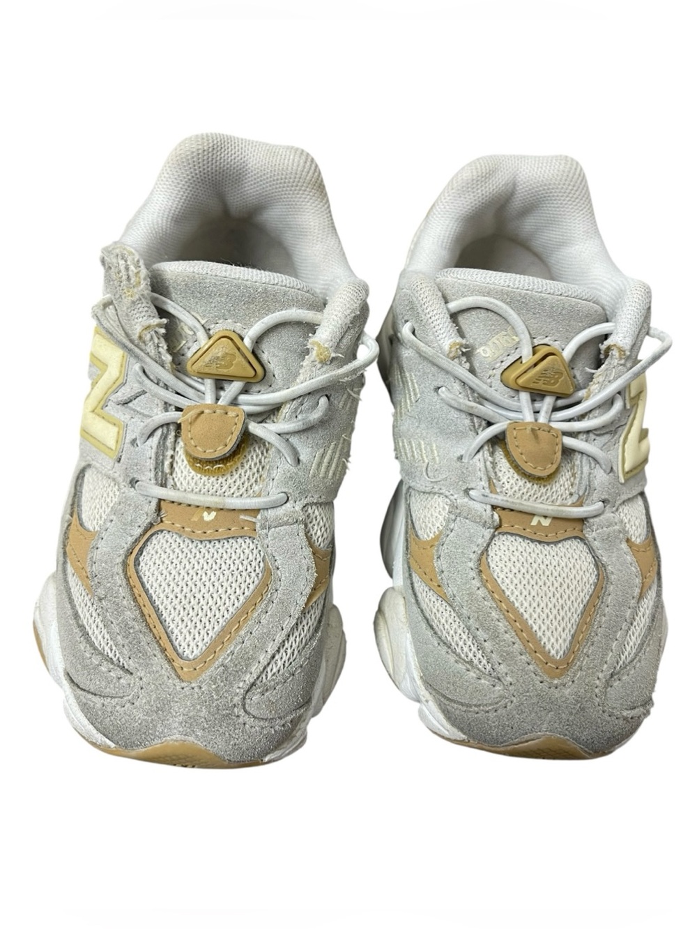 Kids New Balance Neutral Beige and White Athletic Sneakers
